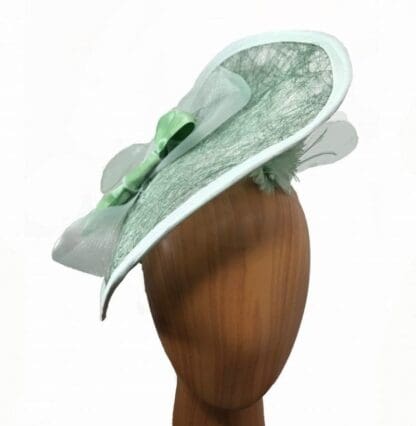 light green fascinator