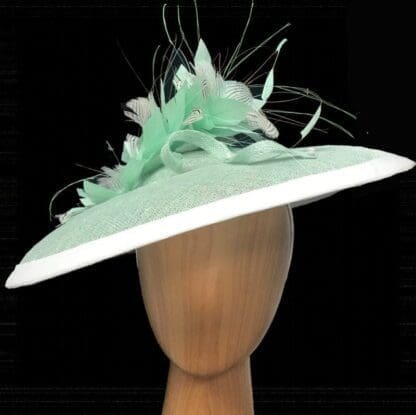 large mint green fascinator