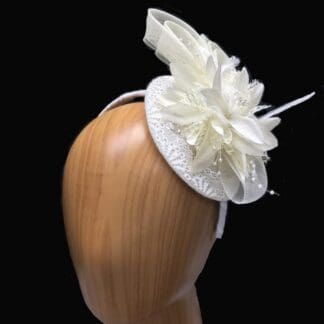 small ivory fascinator