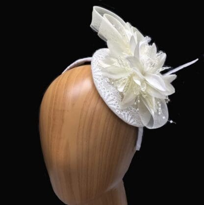 small ivory fascinator