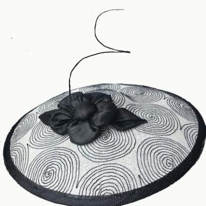 ivory with black “Saucer” fascinator