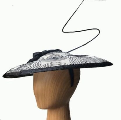 ivory with black “Saucer” fascinator