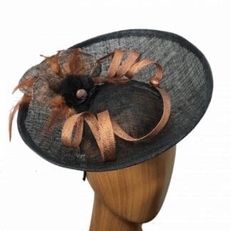 black and copper fascinator