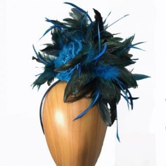 Turquoise-Black-Feathered-fascinator.