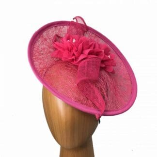 rose pink meshed fascinator