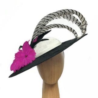 XL black white fascinator