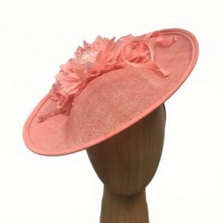 large coral fascinator