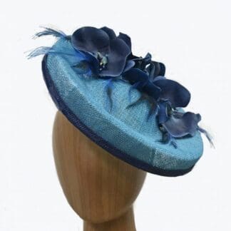 medium blue navy fascinator.