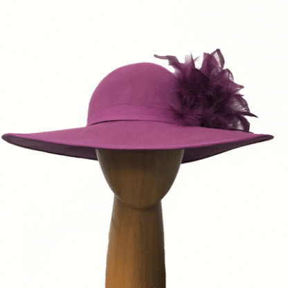 Fuchsia Pink wool hat