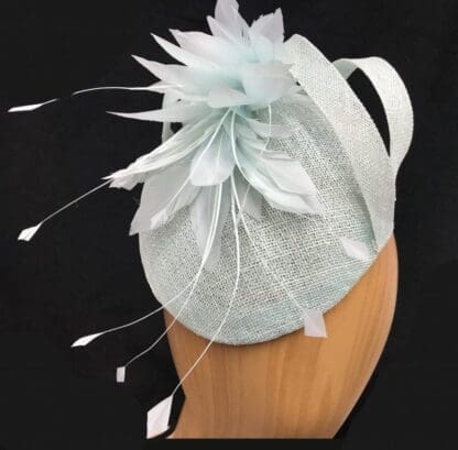 Mint green oval pillbox hat