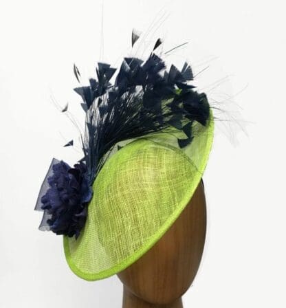 lime navy fascinator