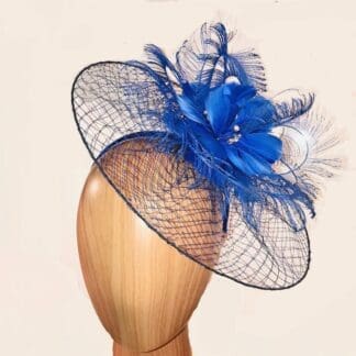 whispy royal blue fascinator