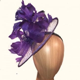 purple-feather-veil-fascinator