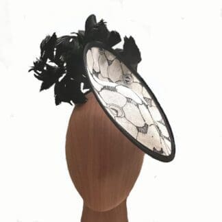 black vory feathered fascinator