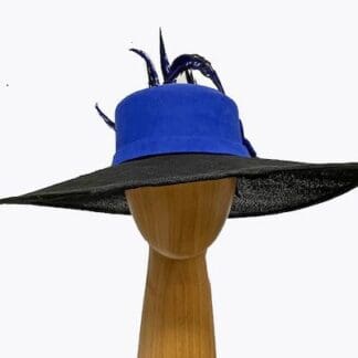 royal and black dress hat