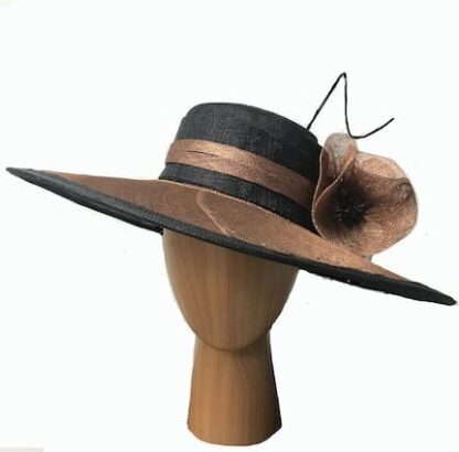 Copper and black dress hat