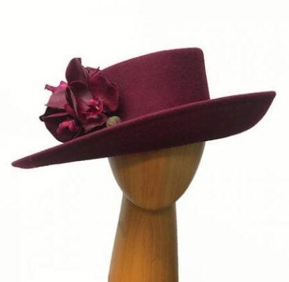 wine wool dress hat