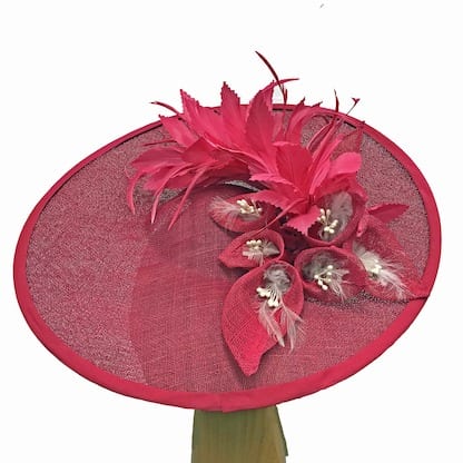 large cherry red fascinator