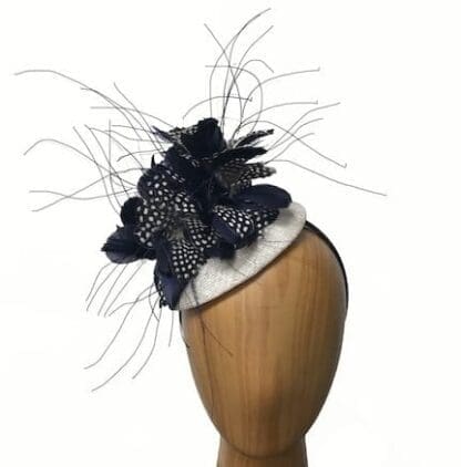 ivory navy fascinator