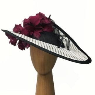 black white polka dot fascinator