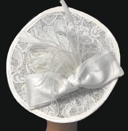 white lace domed fascinator