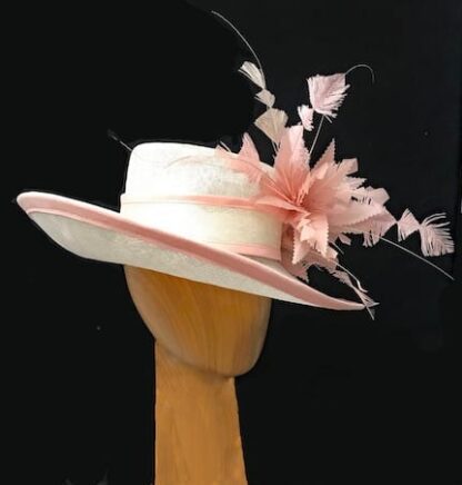 ivory pink derby hat