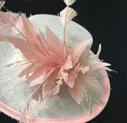 ivory and pink derby hat