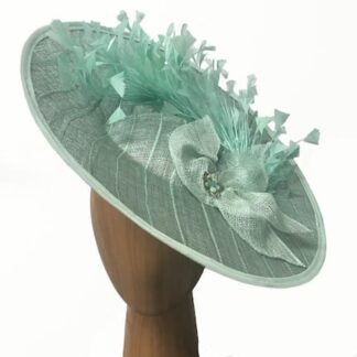 mint green feather fascinator