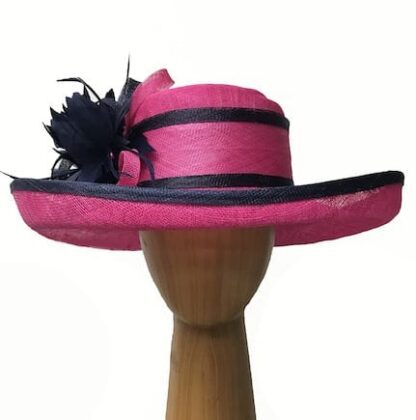 pink navy derby hat
