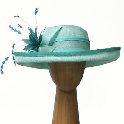 aqua and teal derby hat