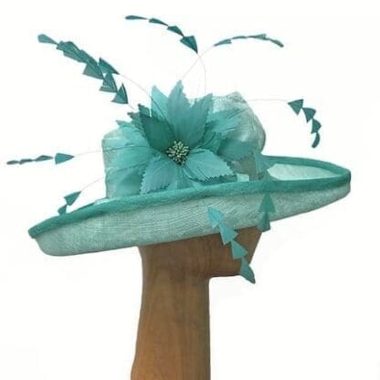 aqua and teal derby hat