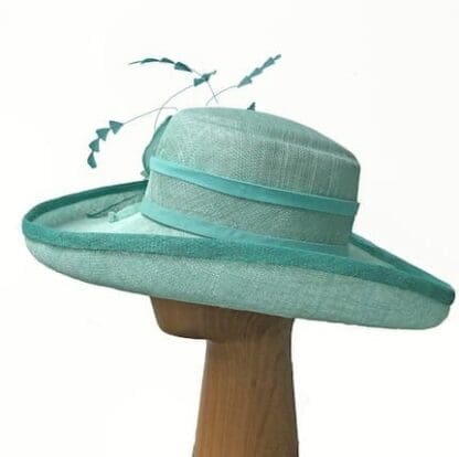 aqua and teal derby hat