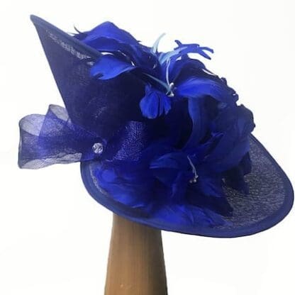 large cobalt blue fascinator