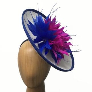 royal bright pink fascinator