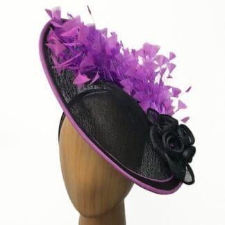 black with violet fascinator 