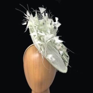 pale green feathered fascinator