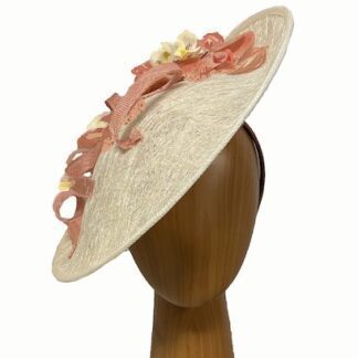 ivory and peach orchid fascinator