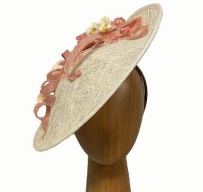 ivory and peach orchid fascinator