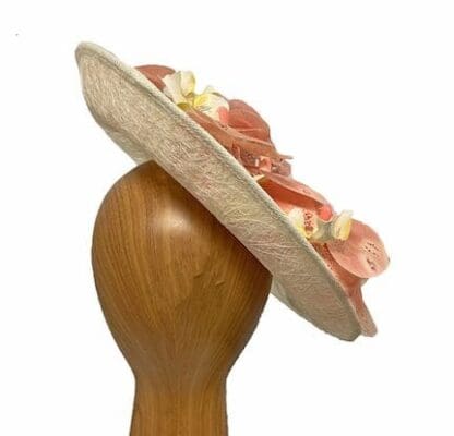 ivory and peach orchid fascinator