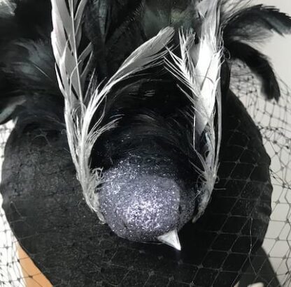 black silver bird fascinator