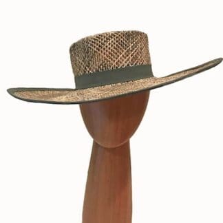 khaki olive straw hat