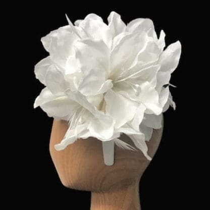 white lilies fascinator