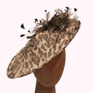 animal print feather fascinator