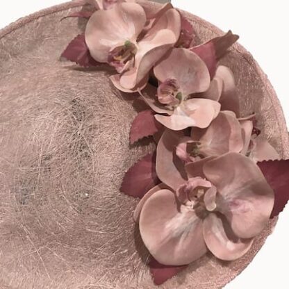 blush pink with orchids fascinator