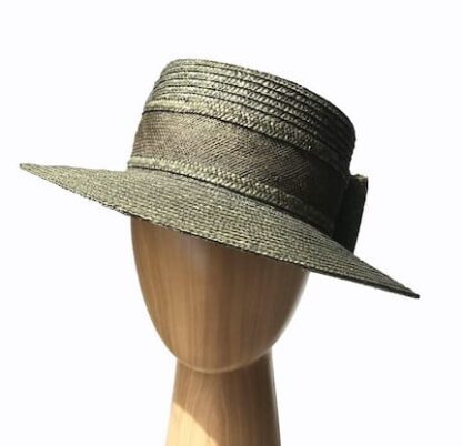 small olive straw hat