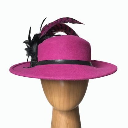 raspberry pink wool hat