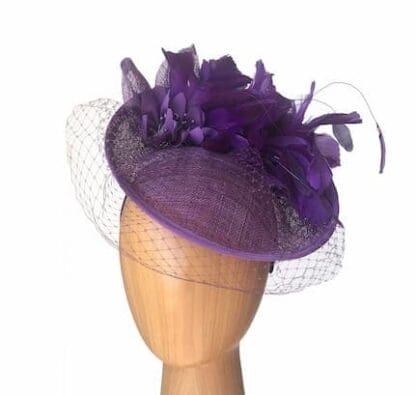 purple feathered fascinator