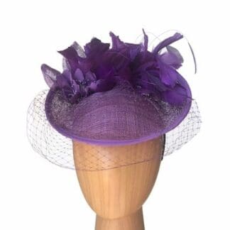 purple feathered fascinator