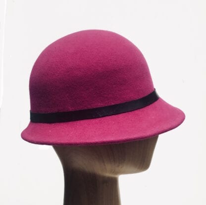 raspberry pink cloche hat