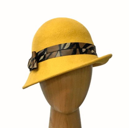 mustard yellow cloche hat